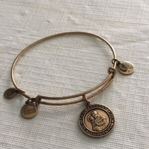 Woman’s Bracelet Alex and Ani brass wire with Four charms